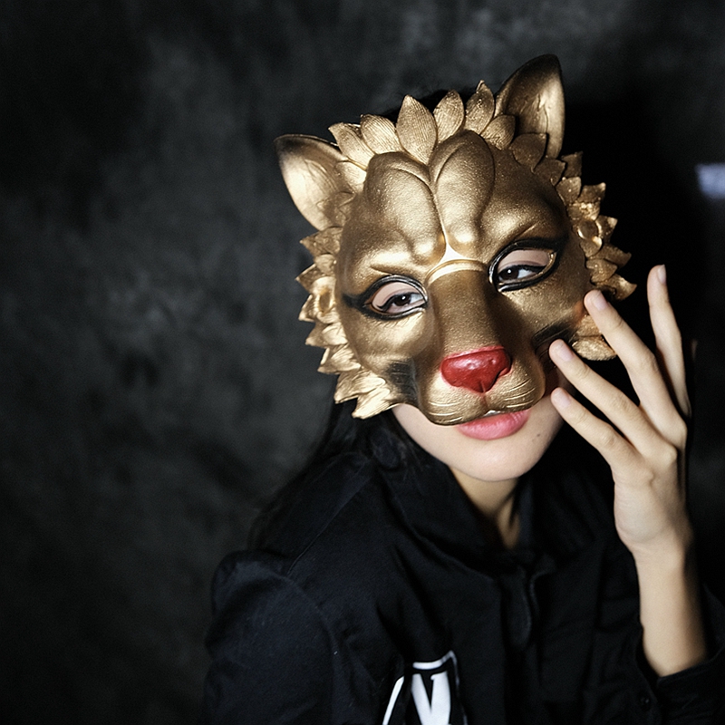 Respirator Half Face - Cosplay Lion Mask PU Half Face