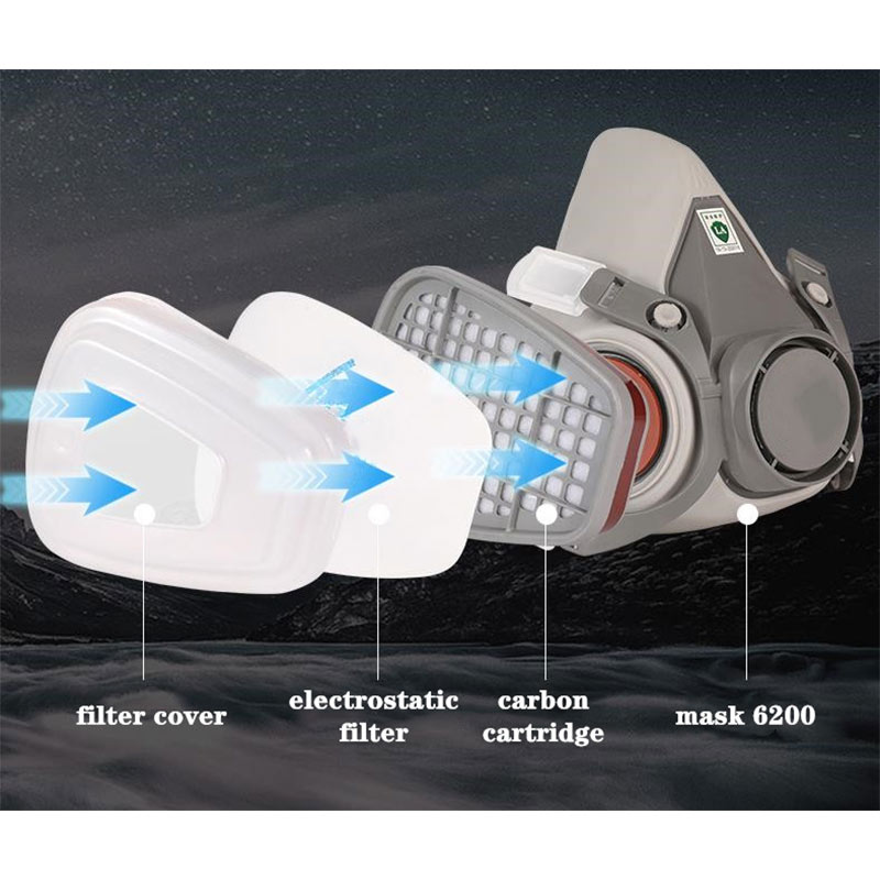 6200 Half Face Dust Gas Mask R - مراجعة Dust Mask Construction وسعره