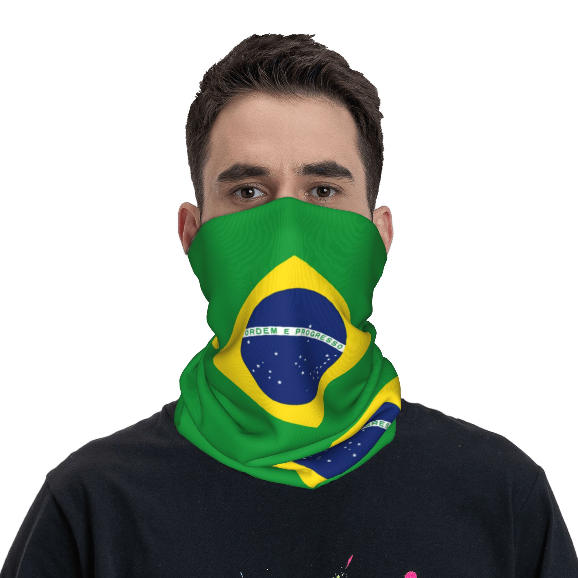 Custom Brazil Flag Bandana Nec - مراجعة Neck Gaiter Face Cover وسعره