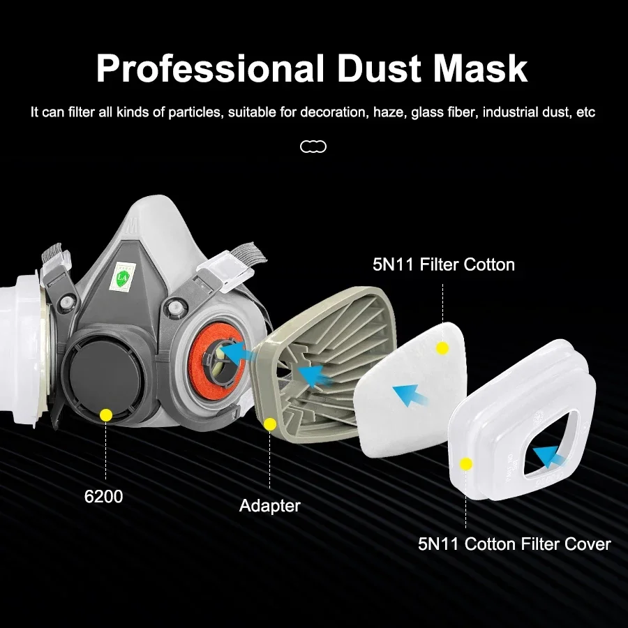 6200 Dust Mask Half Face With  - مراجعة Dust Mask Construction وسعره