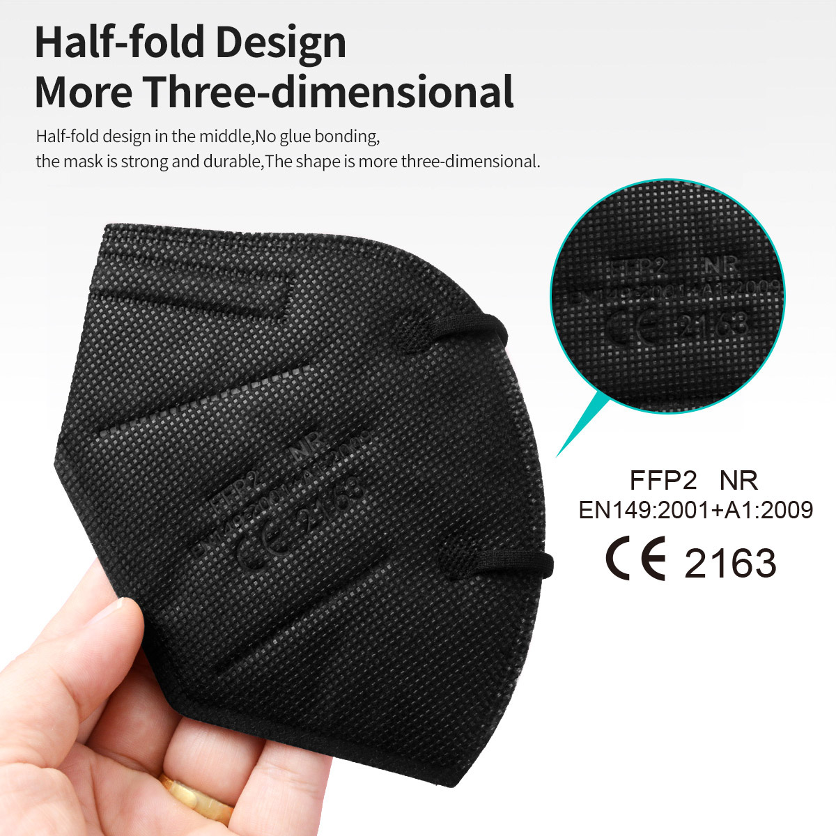 5Layer FFP2 Masks CE Approve K - مراجعة Black Face Mask Pack وسعره