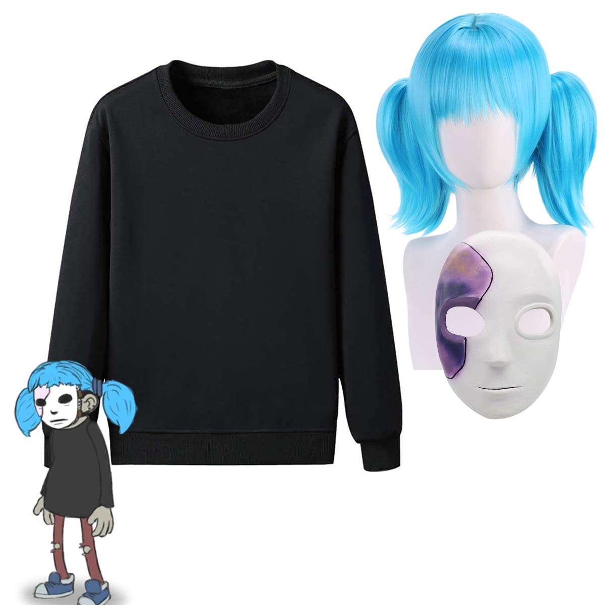 Adult Game Sally Face Cosplay  - مراجعة Black Face Mask Pack وسعره