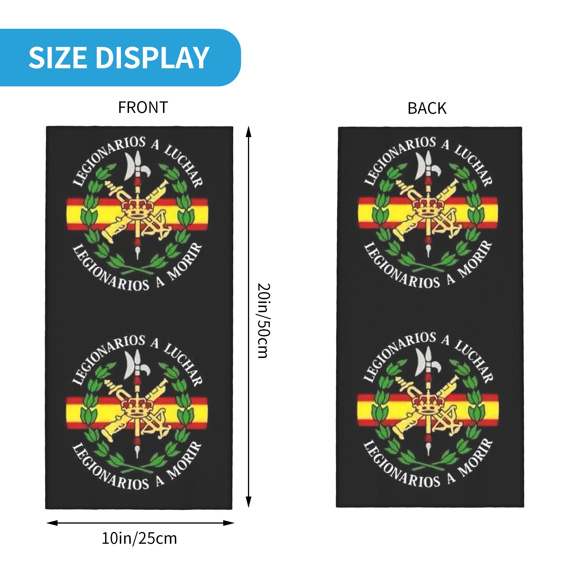 Custom Spanish Legion Bandana  - مراجعة Neck Gaiter Face Cover وسعره