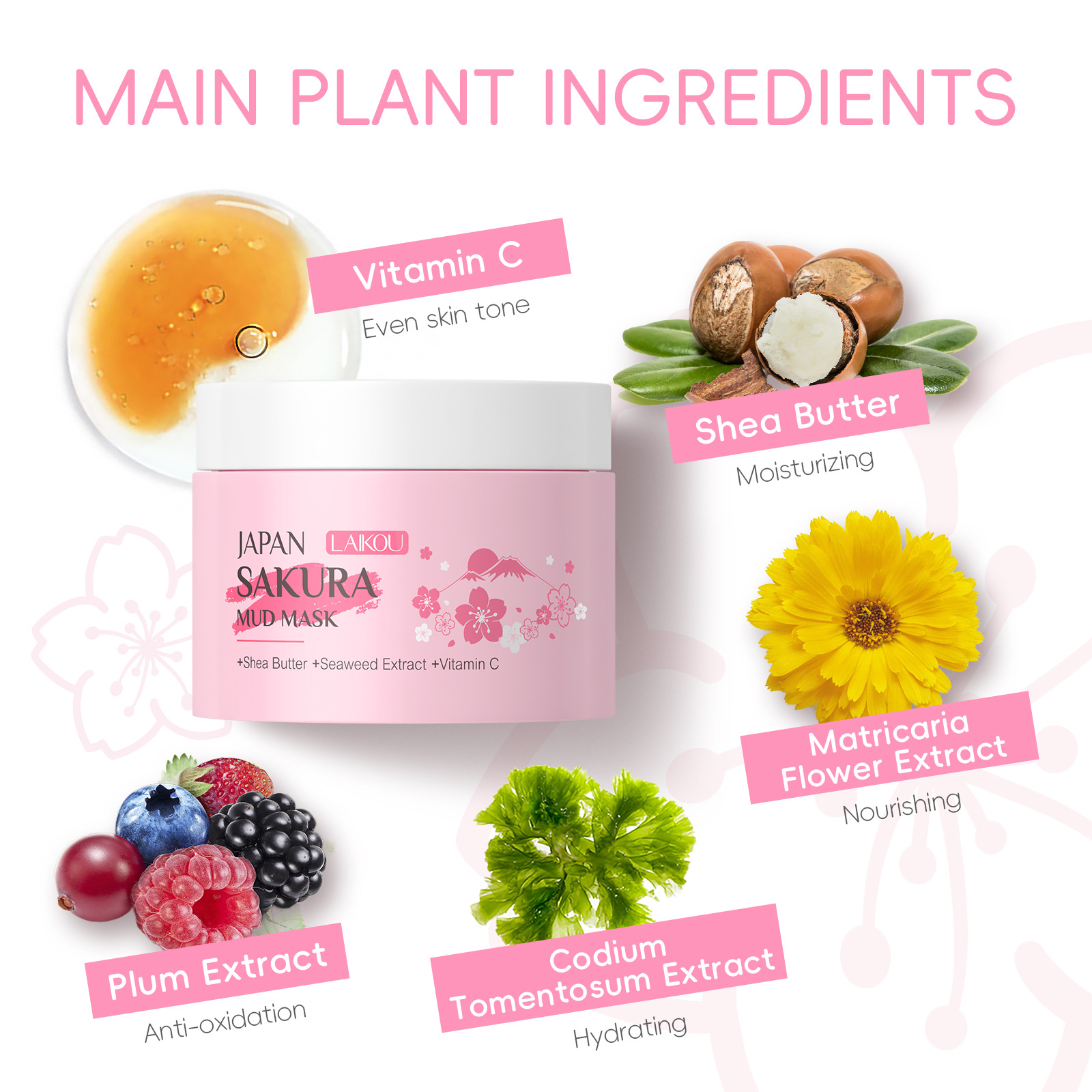 LAIKOU Sakura Clay Mask 25g 90 - مراجعة Dust Mask Construction وسعره