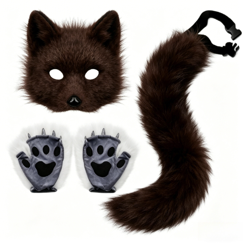 Furry Cat Ears Mask Tail & Paw - مراجعة Black Face Mask Pack وسعره