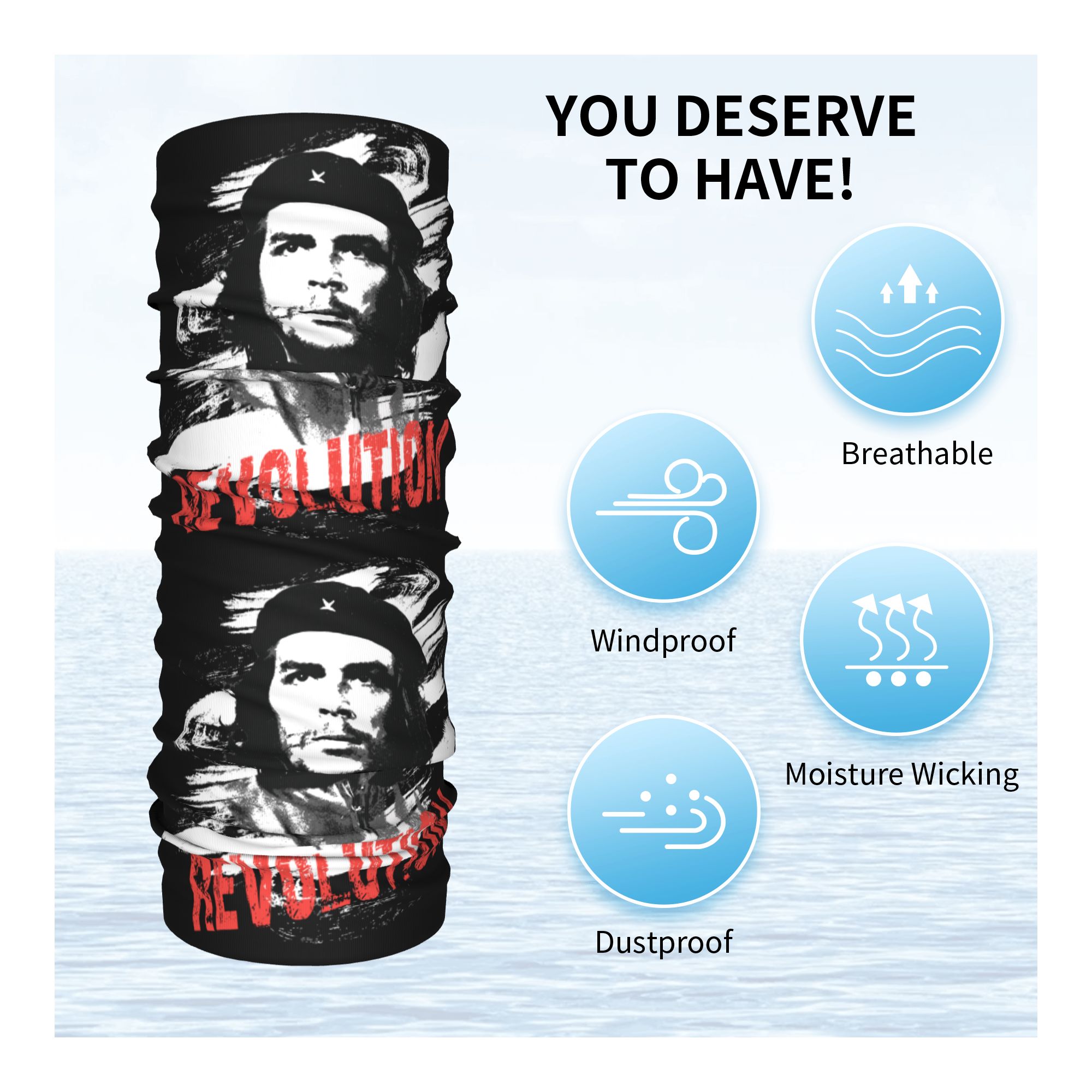 Custom Che Guevara Revolution  - مراجعة Neck Gaiter Face Cover وسعره