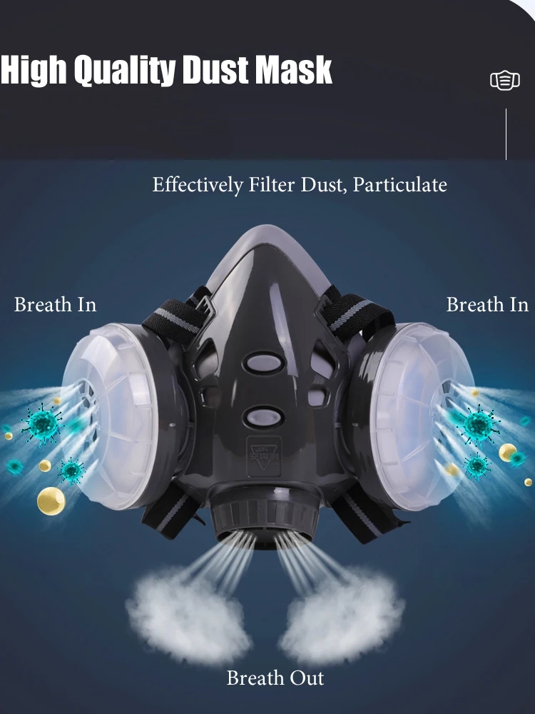 Half Face Dust Mask Safety Gog - مراجعة Kn95 Respirator Mask وسعره