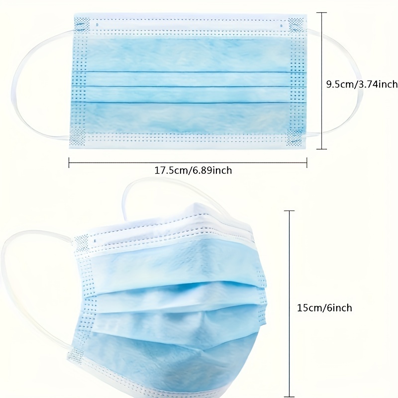200Pcs Thickened Blue Disposab - مراجعة Disposable Mask Blue وسعره