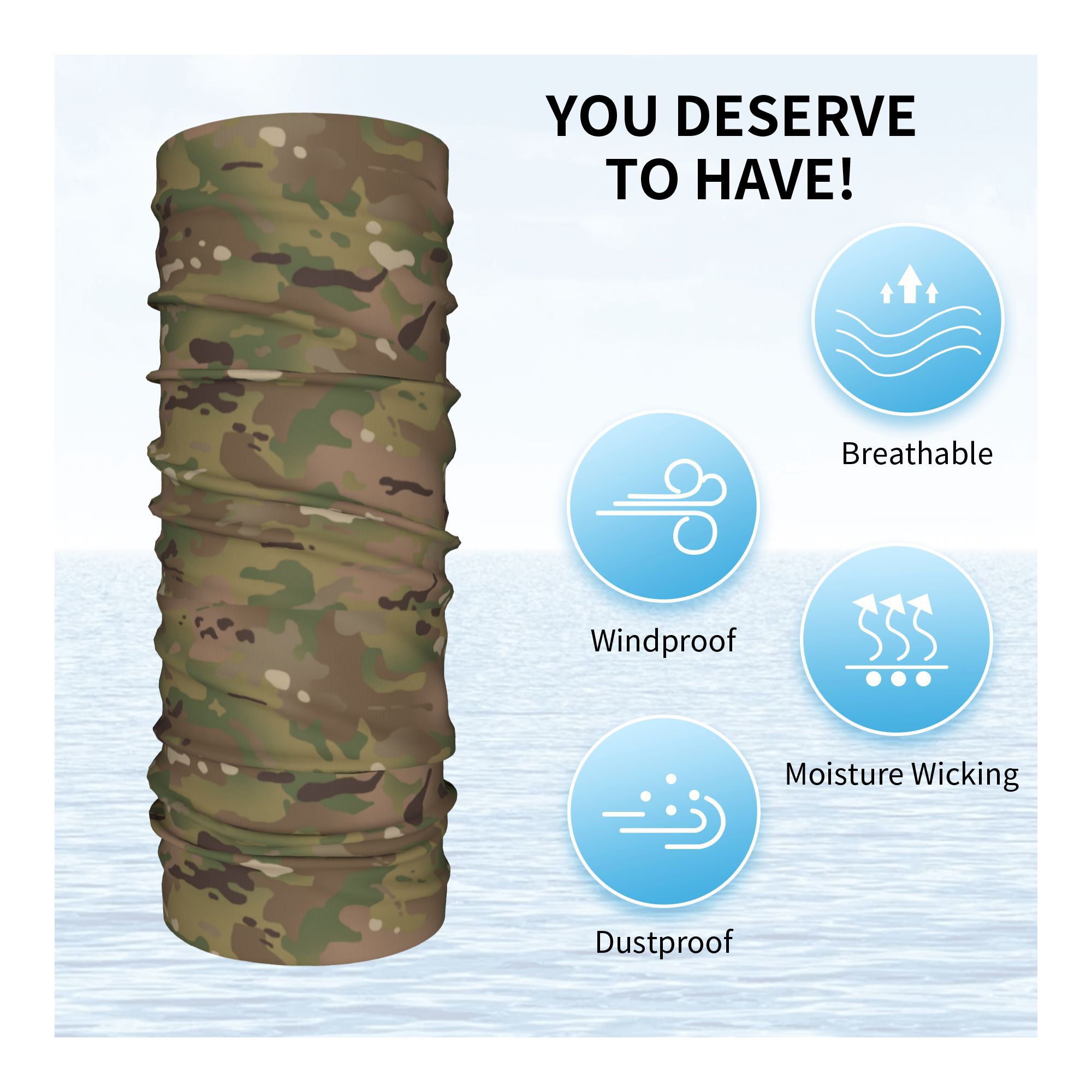 Custom Military Camouflage Pat - مراجعة Neck Gaiter Face Cover وسعره