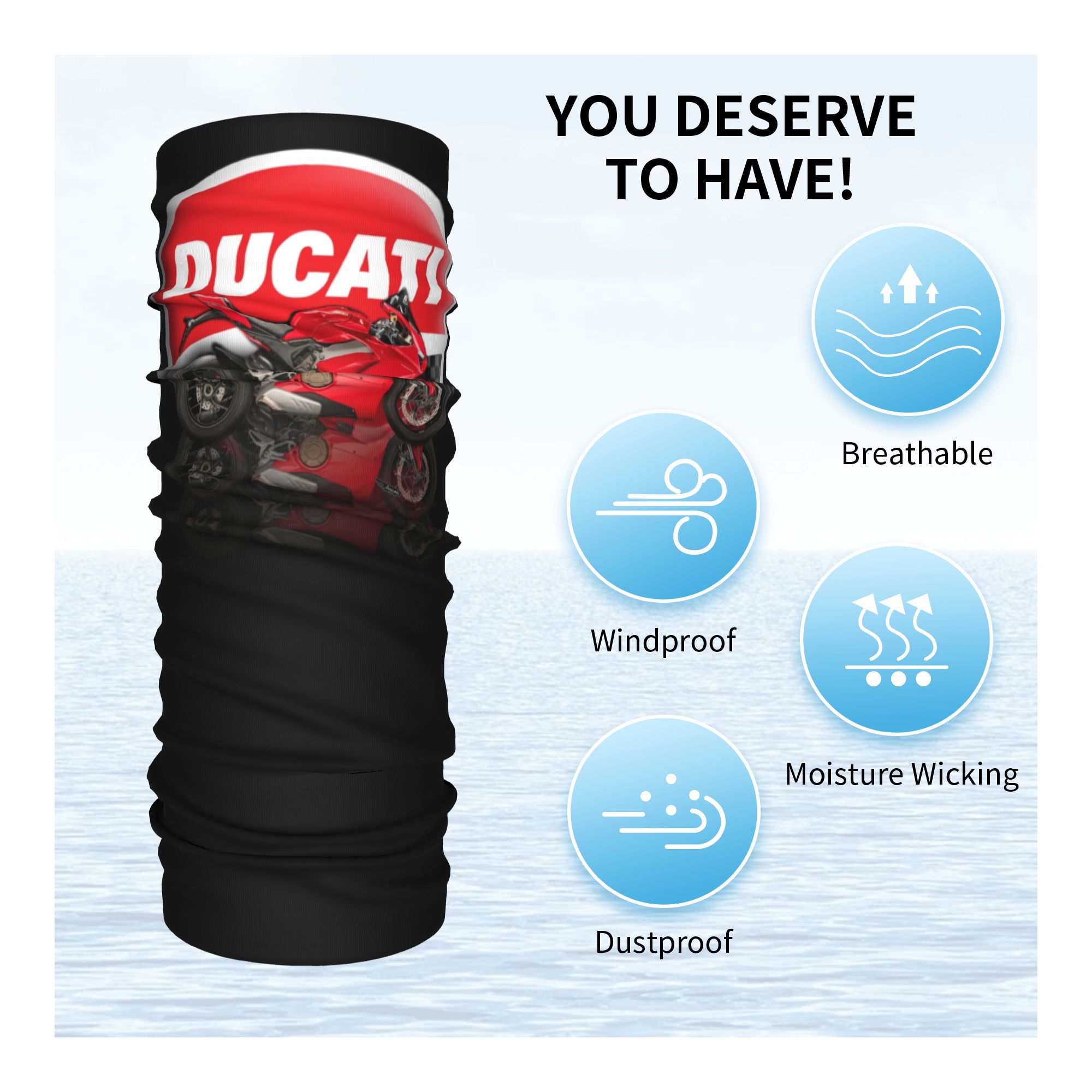 Custom Speed Ducatis Racing Ba - مراجعة Neck Gaiter Face Cover وسعره