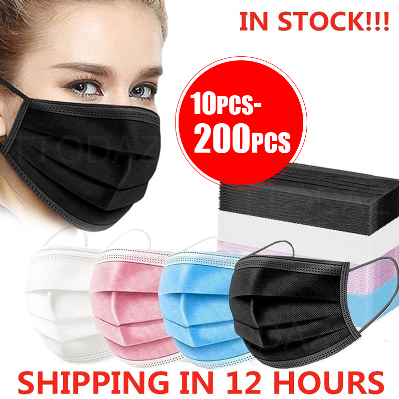 10/50/100/200PCS Disposable Ma - مراجعة Disposable Mask Blue وسعره